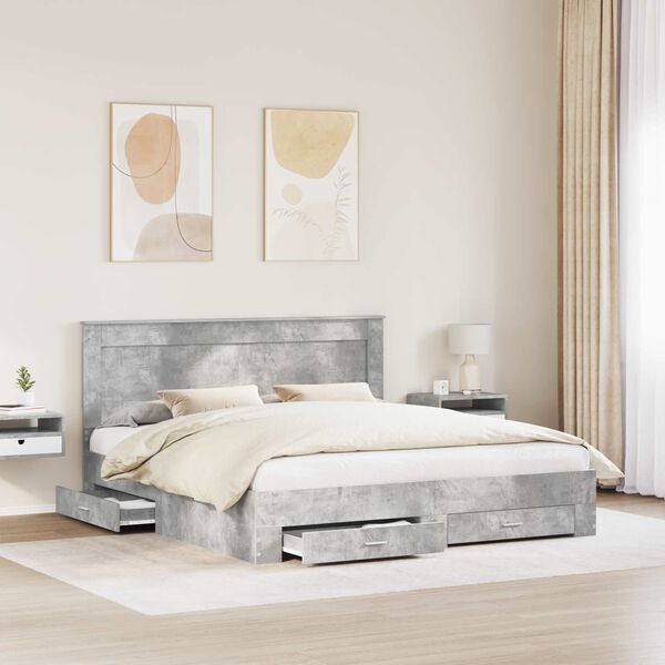 vidaXL R&aacute;m postele so z&aacute;suvkou s čelnou doskou Kompozitn&eacute; drevo