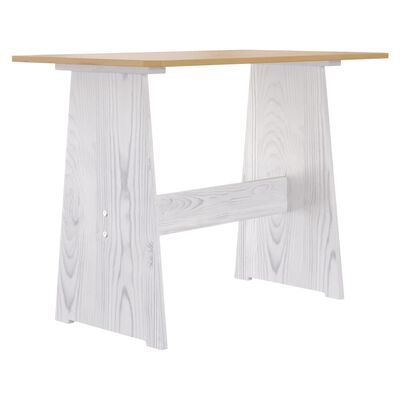 vidaXL Jedálenský stôl s lavicou,medovo hnedý a biely,borovicový masív