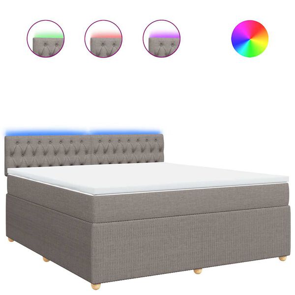 vidaXL Posteľn&yacute; r&aacute;m boxspring s matracom sivohned 180x200 cm l&aacute;tka