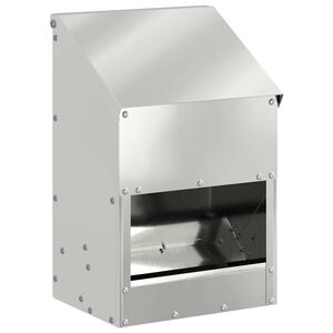 vidaXL Kŕmidlo pre kurčat&aacute; Strieborn&aacute; 21 x 16 x 33 cm Pozinkovan&aacute; oceľ