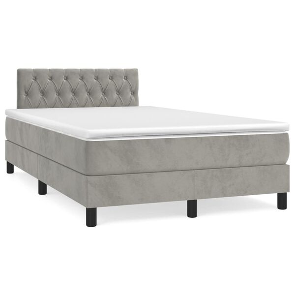 vidaXL Boxspring posteľ s matracom bledosiv&aacute; 120x190 cm zamat