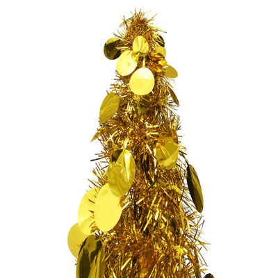 vidaXL Rozkladací umelý vianočný stromček, zlatý 150 cm, PET