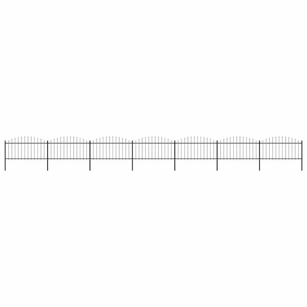 vidaXL Z&aacute;hradn&yacute; plot s vrchnou časťou z ocele 1248x150 cm čierny