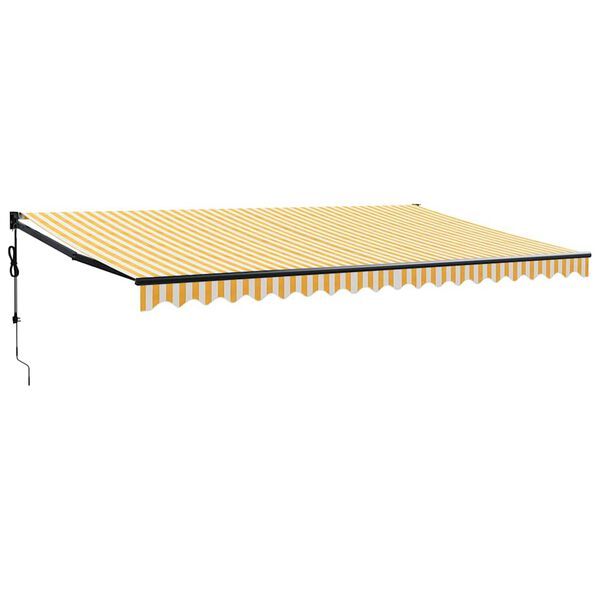 vidaXL Automatická zaťahovacia markíza, žltá a biela 5x3 m