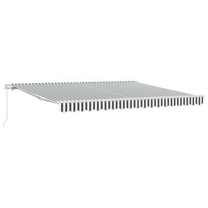 vidaXL Ručne zaťahovacia mark&iacute;za s LED antracit a biela 400x300 cm