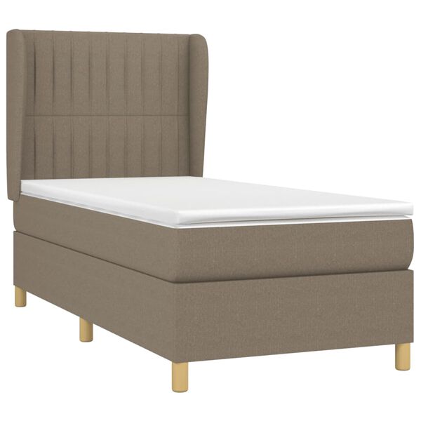 vidaXL Posteľn&yacute; r&aacute;m boxspring s matracom sivohned&yacute; 90x190 cm l&aacute;tka
