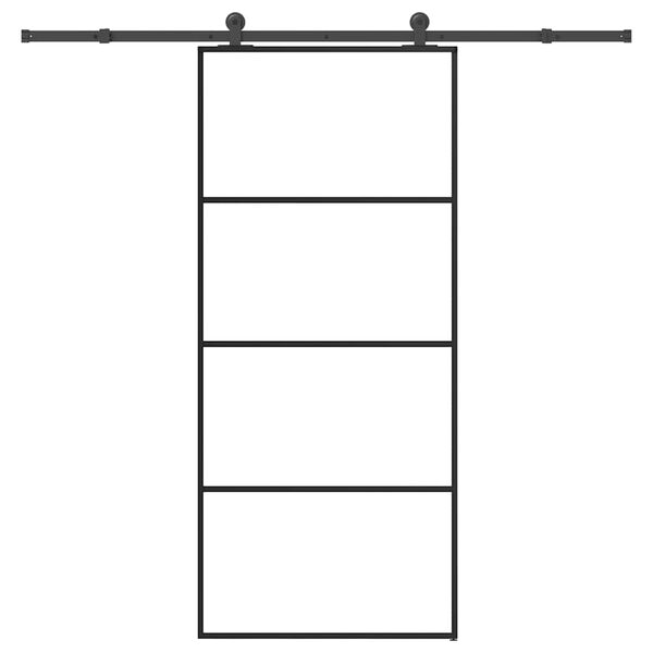 vidaXL Posuvn&eacute; dvere s kovan&iacute;m ESG sklo a hlin&iacute;k 90x205 cm