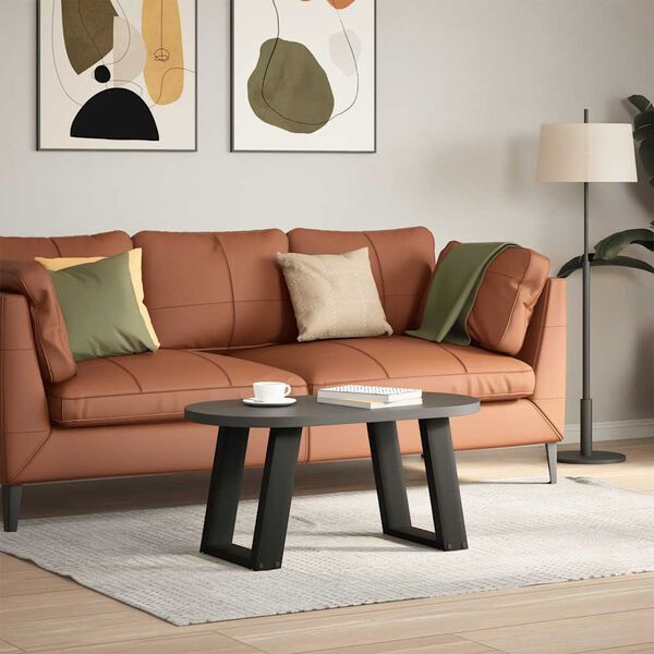 vidaXL Nohy konferenčn&eacute;ho stol&iacute;ka v tvare U, 2 ks, čierne, 38 x (42-43) cm, oceľov&eacute;