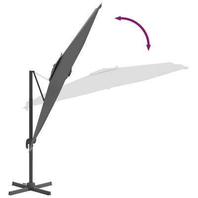 vidaXL LED konzolový dáždnik antracitový 400x300 cm