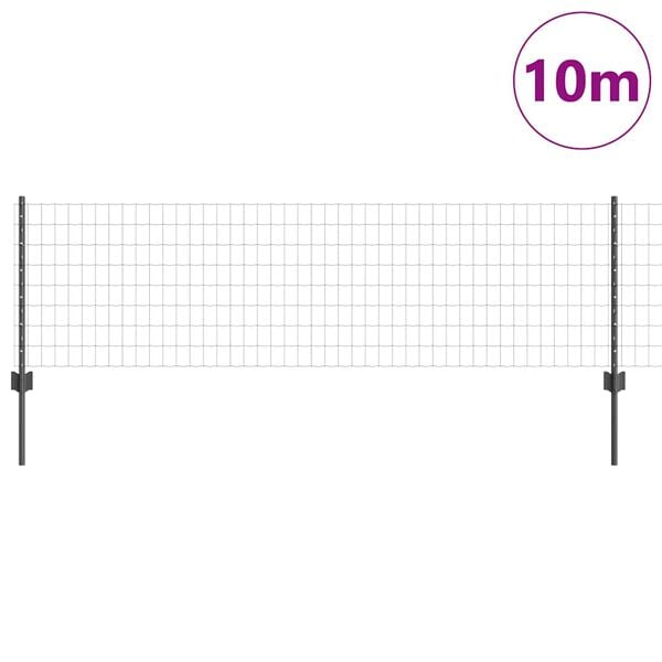 vidaXL Plot a stĺp Siv&aacute; 0,6 x 10 m Oceľ