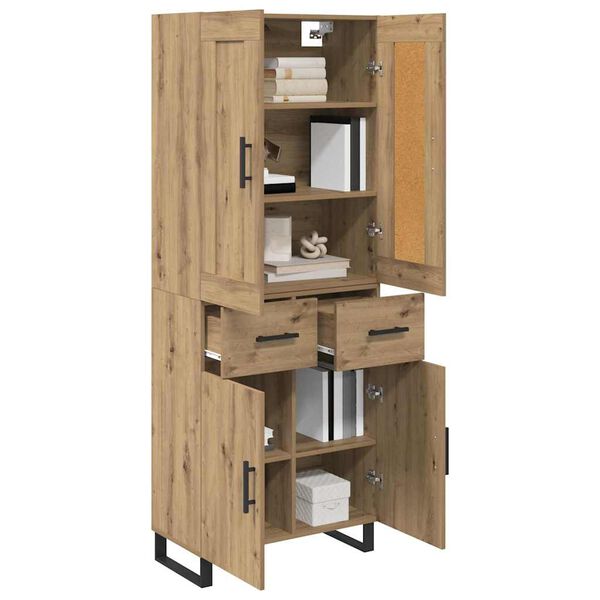 vidaXL Highboard Remeseln&yacute; dub 69,5 x 34 x 180 cm Kompozitn&eacute; drevo