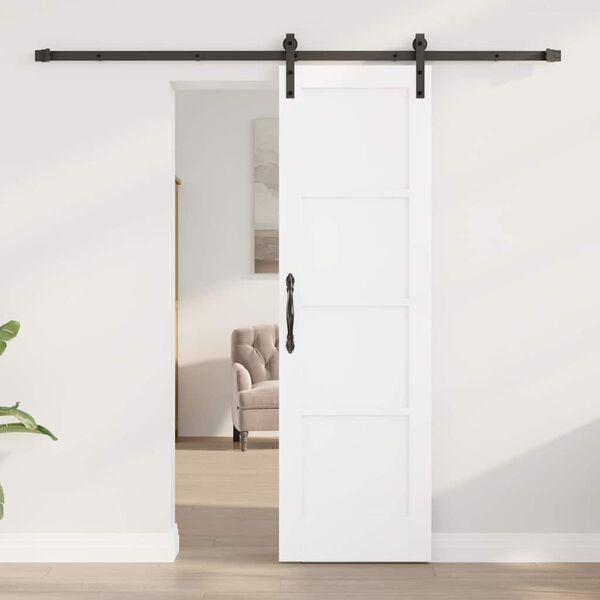 vidaXL Posuvn&eacute; dvere Biela 61 x 198,5 cm Mas&iacute;vne borovicov&eacute; drevo