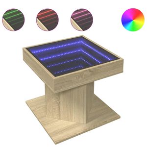 vidaXL Konferenčn&yacute; stol&iacute;k s LED dub sonoma 50x50x45 cm kompozit. drevo