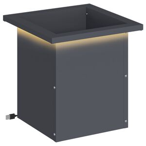 vidaXL Z&aacute;hradn&yacute; kvetin&aacute;č s LED Antracit 30 x 30 x 30 cm Oceľ