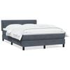 vidaXL Posteľn&yacute; r&aacute;m boxspring s matracom tmavosiv&yacute; 140x210 cm zamat