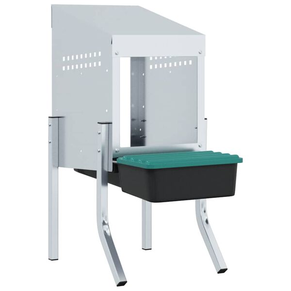 vidaXL Hniezdo pre kurčatá s 1 priehradkou a nohami, pozinkovaná oceľ