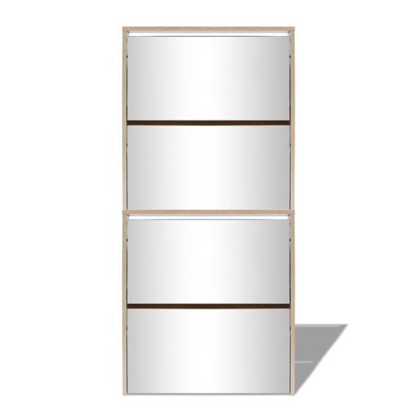 vidaXL Botn&iacute;k so 4 zrkadlov&yacute;mi skrinkami, farba dubu, 63x17x134 cm