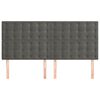 vidaXL Čelo postele tmavosiv&eacute; 160x5x118/128 cm zamatov&eacute;