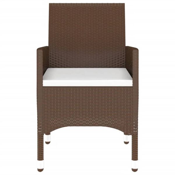 vidaXL 3-dielna záhradná bistro súprava polyratan a tvrdené sklo hnedá