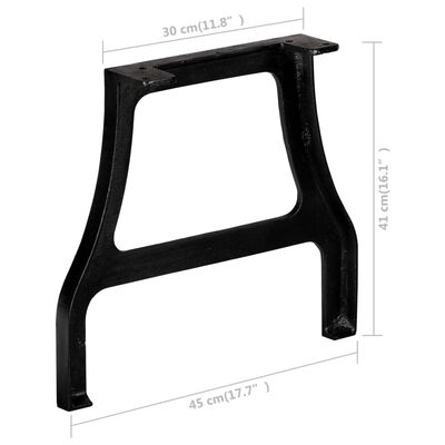 vidaXL Stolové nohy na konferenčný stolík 2 ks, rám v tvare A, liatina