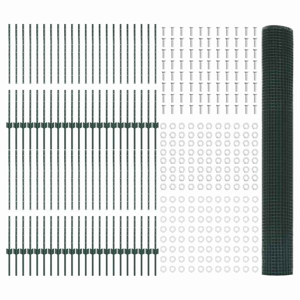 vidaXL Plot s podperou Zelen&aacute; 1 x 100 m Ocel a PVC
