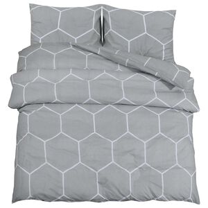 vidaXL S&uacute;prava obliečok na papl&oacute;n siv&aacute; a biela 200x200 cm bavlna