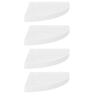 vidaXL Pl&aacute;vaj&uacute;ce rohov&eacute; police 4 ks, leskl&eacute; biele 35x35x3,8 cm, MDF