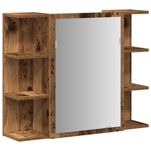 vidaXL Skrinka so zrkadlom, star&eacute; drevo 80x20,5x64 cm, drevotrieska