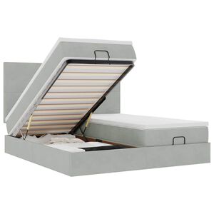 vidaXL Osmansk&yacute; r&aacute;m postele s matracmi svetlosiv&aacute; 180x200 cm zamat