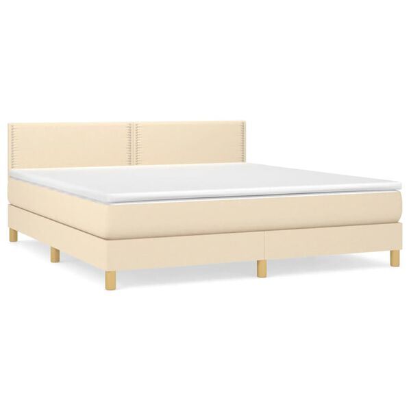 vidaXL Posteľn&yacute; r&aacute;m boxspring s matracom kr&eacute;mov&yacute; 180x200 cm l&aacute;tka