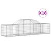vidaXL Obl&uacute;kov&yacute; gabionov&yacute; k&ocirc;&scaron; 18 ks 200x50x40/60 cm pozinkovan&eacute; železo