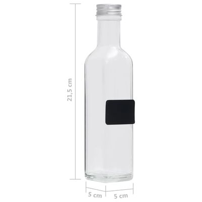 vidaXL Sklenené fľaše so skrutkovacím uzáverom 20 ks štvorcové 250 ml
