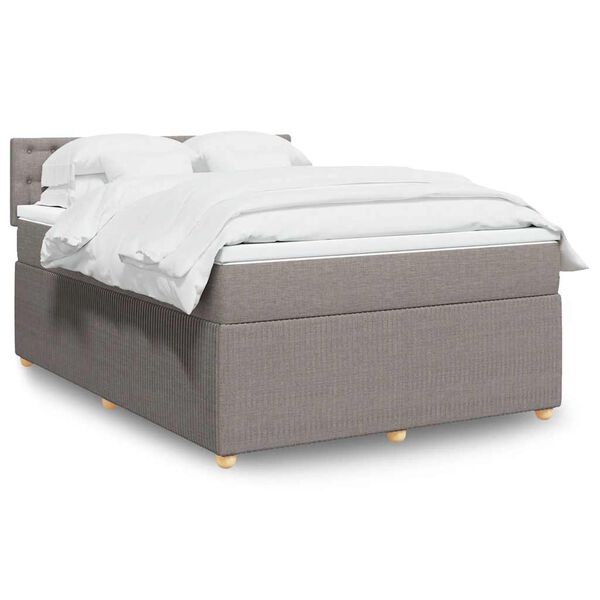vidaXL Posteľn&yacute; r&aacute;m boxspring s matracom sivohned 140x200 cm l&aacute;tka