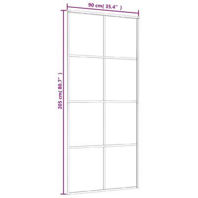 vidaXL Posuvné dvere nepriehľadné ESG sklo a hliník 90x205 cm biele