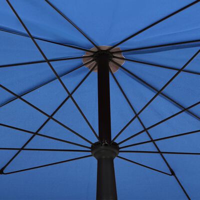 vidaXL Záhradný slnečník s tyčou 200x130 cm azúrovomodrý