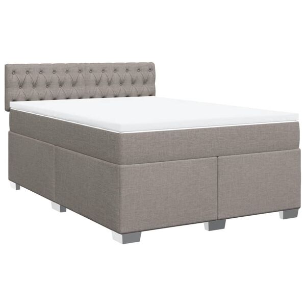 vidaXL Posteľn&yacute; r&aacute;m boxspring s matracom sivohned 160x200 cm l&aacute;tka
