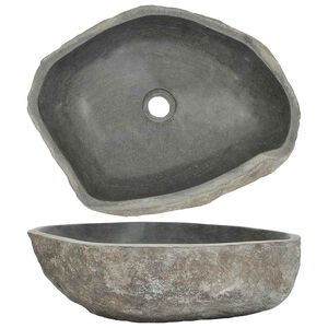 vidaXL Um&yacute;vadlo riečny kameň ov&aacute;lne (45-53)x(34-41) cm