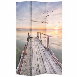 vidaXL Skladac&iacute; parav&aacute;n 120x170 cm, potlač s jazerom