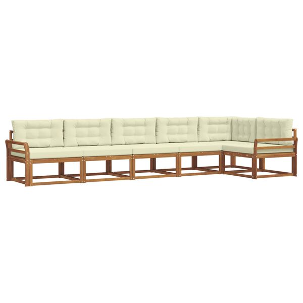 vidaXL Z&aacute;hradn&aacute; s&uacute;prava gaučov s vank&uacute;&scaron;om 6 pcs Pr&iacute;rodn&aacute; a kr&eacute;mov&aacute;