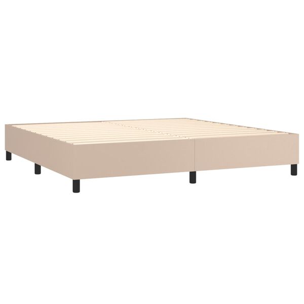 vidaXL Boxspring posteľ s matracom kapučínová 200x200 cm umelá koža