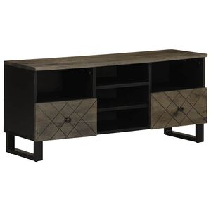 vidaXL TV skrinka, čierna 100x33x46 cm, mangov&yacute; mas&iacute;v