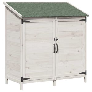 vidaXL Z&aacute;hradn&yacute; pr&iacute;stre&scaron;ok so strechou Biela 106,5 x 56 x 113,5 cm
