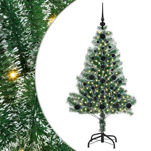 vidaXL Umel&yacute; vianočn&yacute; stromček, snehom obalen&yacute;, s LED svetlom 120 cm