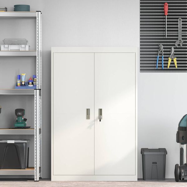 vidaXL &Uacute;ložn&aacute; skrinka 2 pcs Biely 90 x 40 x 140 cm Oceľ