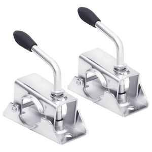vidaXL Svorky na oporn&eacute; koleso 2 ks 13,5x6,5x14 cm, pozinkovan&aacute; oceľ