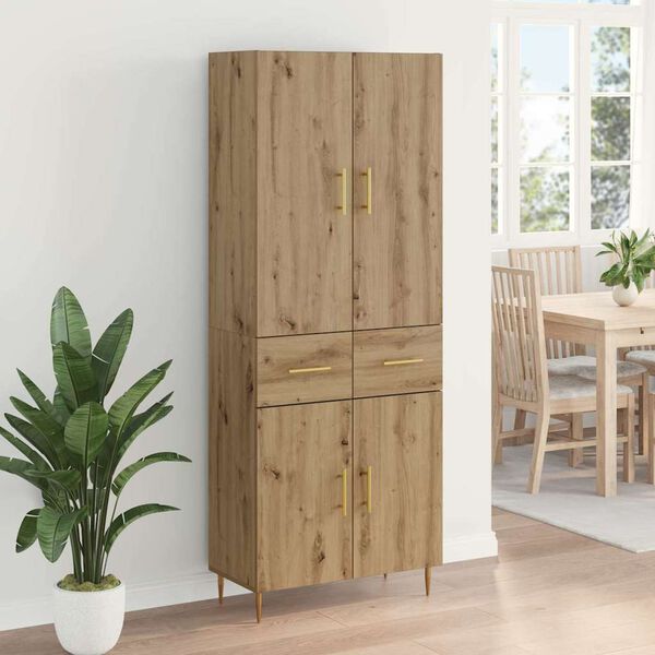 vidaXL Highboard Remeseln&yacute; dub 69,5 x 34 x 180 cm Kompozitn&eacute; drevo
