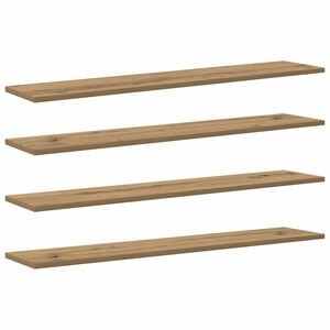 vidaXL Polica na knihy 4 pcs Hned&aacute; 100 x 20 x 1,5 cm Kompozitn&eacute; drevo