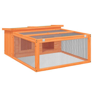 vidaXL Kr&aacute;lik&aacute;reň hned&aacute; 117,5x97x47,5 cm mas&iacute;vna borovica
