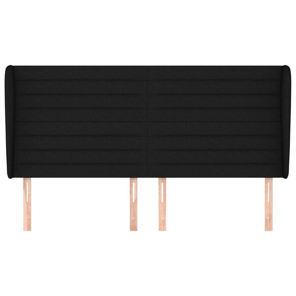 vidaXL Čelo postele so z&aacute;hybmi čierne 183x23x118/128 cm l&aacute;tka
