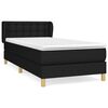 vidaXL Posteľn&yacute; r&aacute;m boxspring s matracom čierny 90x190 cm l&aacute;tka